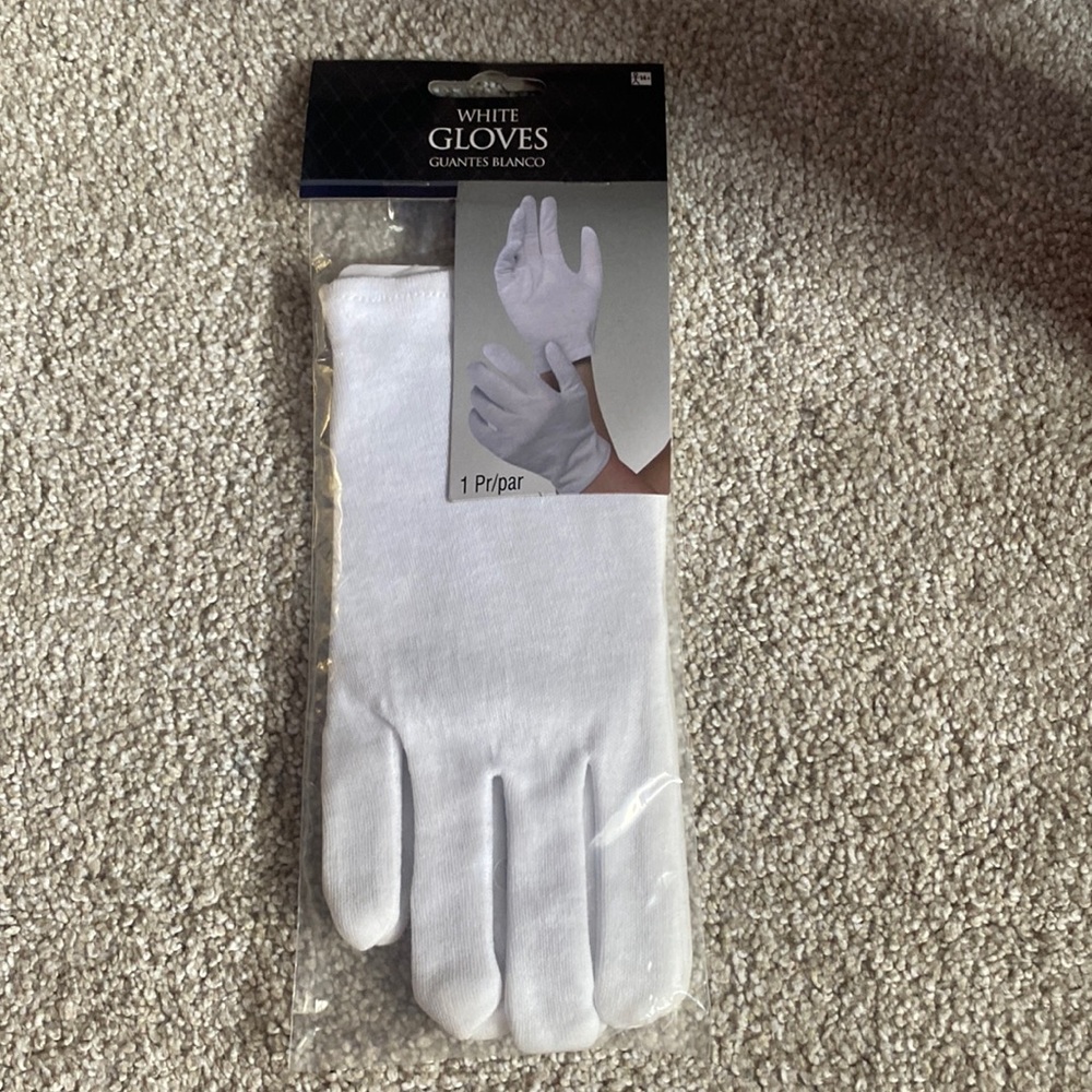White Halloween Costume Gloves
